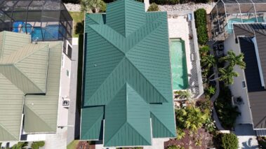New Green Metal Roof Installation - Nokomis, FL.